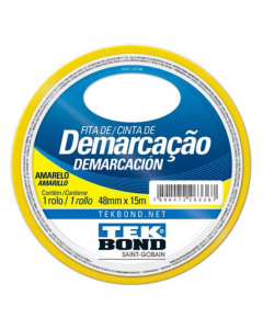 Fita Demarcação PVC 50mmx15mt Amarelo - Tek Bond