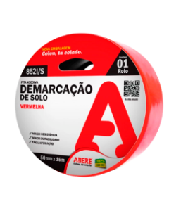 Fita Demarcação PVC 50mmx15mt Vermelho - Adere