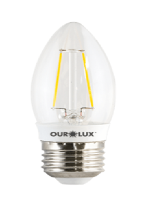 Lampada Vela 3W Bivolt E27 2700K - Ourolux